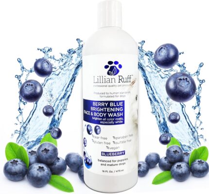 Berry Blue Dog Shampoo – Tear Stain Remover & Coat Shine
