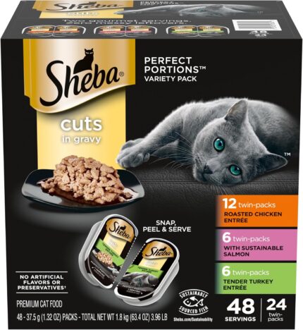 Sheba Perfect Portions Wet Cat Food Variety Pack – 48 Servings